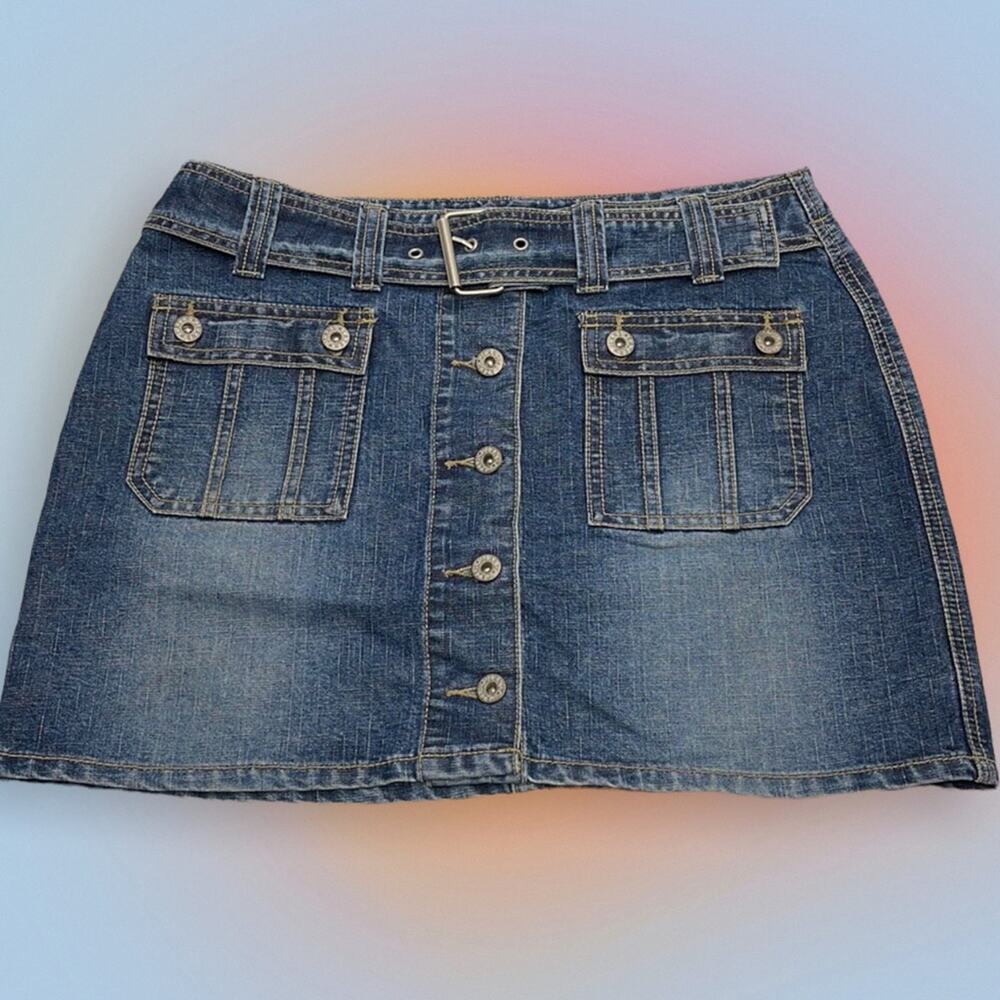 LAZER JEANS Women’s 9 (juniors) Blue Jean Button Up Skirt